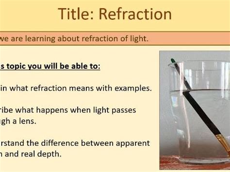 Refraction Ks3 Year 7 Teaching Resources