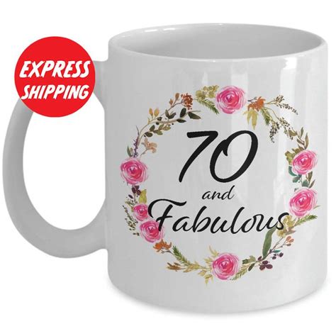 Amazon's choice for 70th birthday gifts for women. 70 and Fabulous Coffee Cup - 70th Birthday Mug - Christmas ...