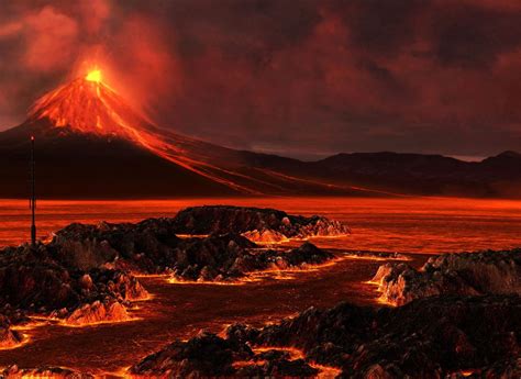 🔥 Download Volcanic Eruption Outdoor Scene Background Vector Art At By