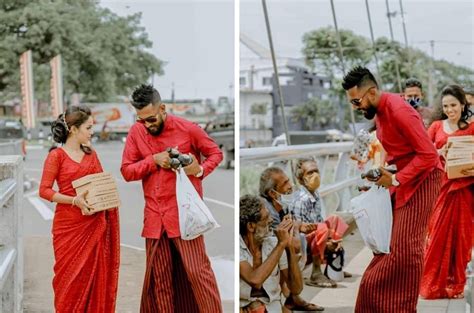 Sri Lankan Couple Get Married And Decide To Share Their Joy By Feeding