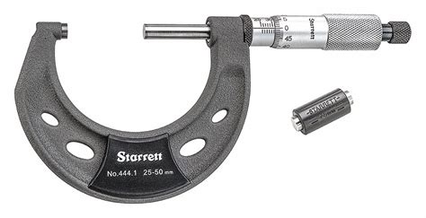 Starrett Metric 25 Mm To 50 Mm Range Mechanical Outside Micrometer