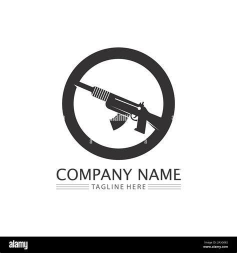 Gun Logo And Army Soldier Sniper Shot Vector Design Illustration