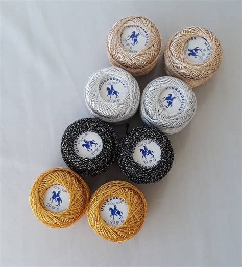 Crochet Metallic Thread Crochet Lurex Yarns Glitter Etsy Thread