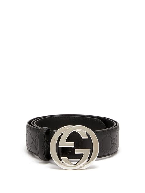 Gucci Signature Gg Logo Leather Belt In Black For Men Lyst