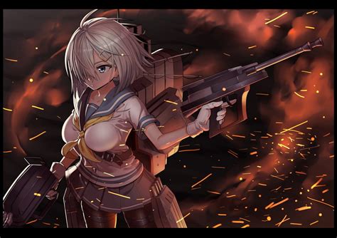 Fondos de pantalla ilustración pistola pelo blanco Anime Chicas