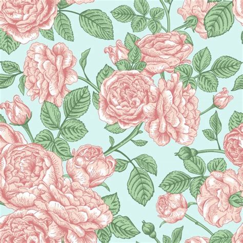 Pink Rose Pattern Wallpaper English Rose Seamless Wallpaper Pattern