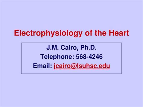 Ppt Electrophysiology Of The Heart Powerpoint Presentation Free