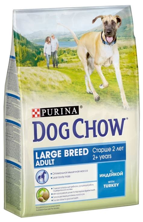 Сухой корм для собак Dog Chow индейка для крупных пород — купить в