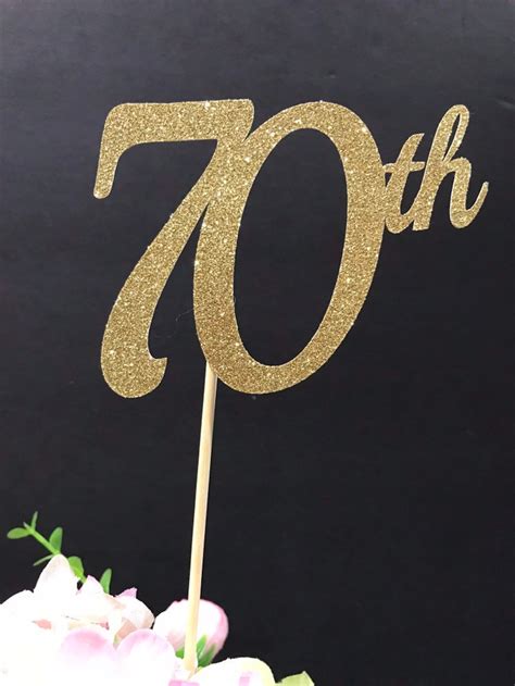 70th Birthday Decorations 70th Centerpiece Sticks Glitter Etsy