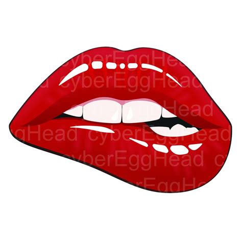 Biting Lip Svg Vector Lip Biting Design Svg Red Lip Biting Etsy