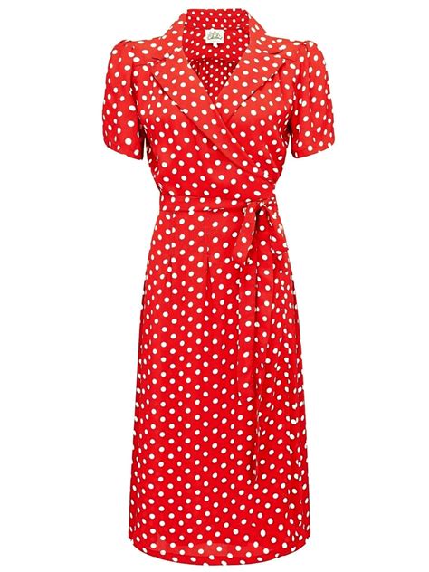 Peggy Wrap Dress In Red With Polka Dots The Seamstress Of Bloomsbury