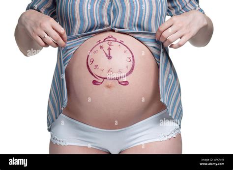 Tummy With Drawing Stock Photo Alamy