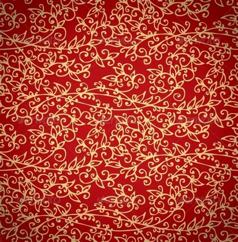 Seamless Red Gold Pattern Background Vectors Graphicriver