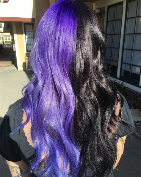Half Purple And Half Black Hair