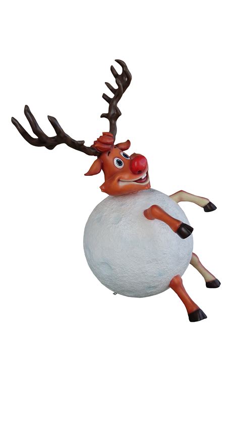 5 Reindeer In Snowball