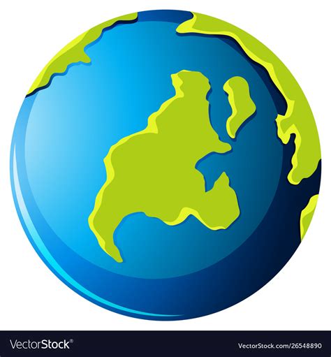 Isolated Planet Earth White Background Royalty Free Vector
