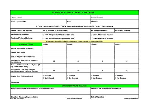 Bid Comparison Template Collection