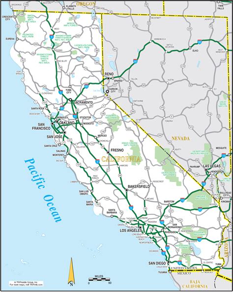 Road Map Of California