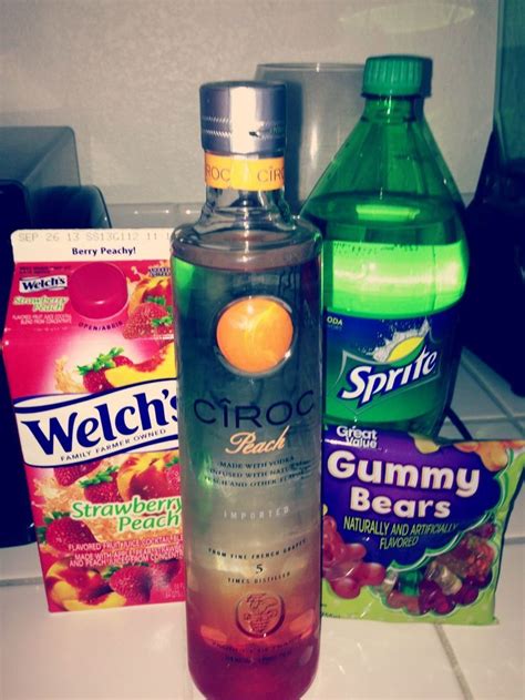 Peach Cîroc Sprite Welch S Strawberry Peach Juice And Gummy Bears Alcohol Drink Recipes