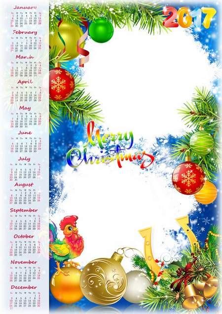 Merry Christmas Calendar 2017 Psd For Photoshop Free Calendar Psd