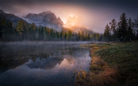 Lago Landscapes Antorno Italy Dolomites Photography Sunrise