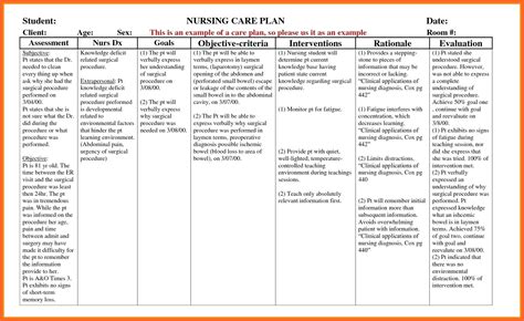 016 Nursing Care Plan Template Blank Magnificent Ideas
