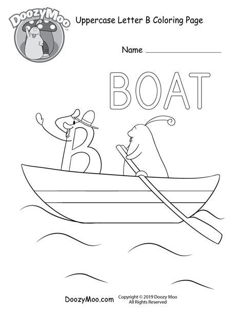 Gambar Cute Uppercase Letter Coloring Page Free Printable Doozy Moo