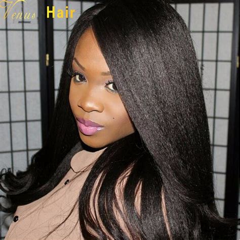 Brazilian Hair Light Yaki Straight Full Lace Wig Glueless Kinky Lace