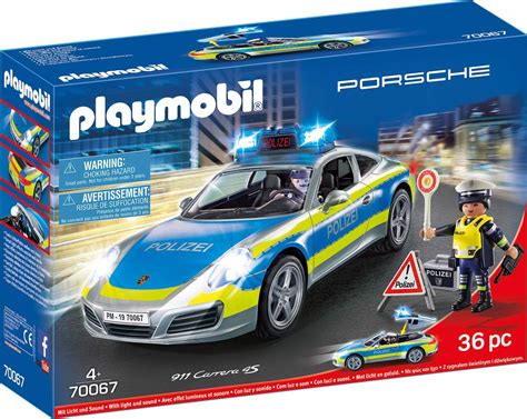Playmobil 70067 City Action Porsche 911 Carrera 4s Police Multicolore