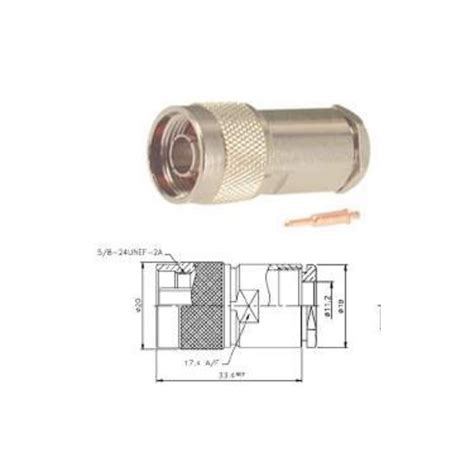 Connettore Maschio N Tipo Messi E Paoloni Da 12 Mm Isolamento Teflon