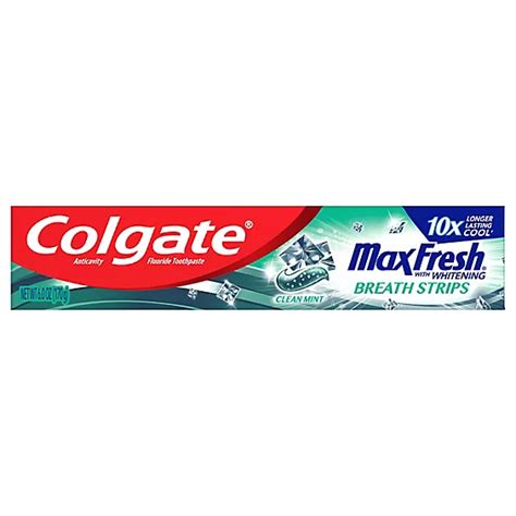 Colgate Max Fresh Toothpaste With Mini Breath Strips Clean Mint 6 Oz