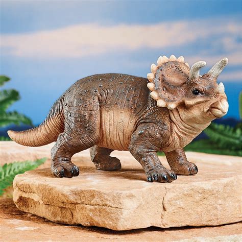 Realistic Hand-Painted Baby Triceratops Dinosaur Statue | Collections Etc.