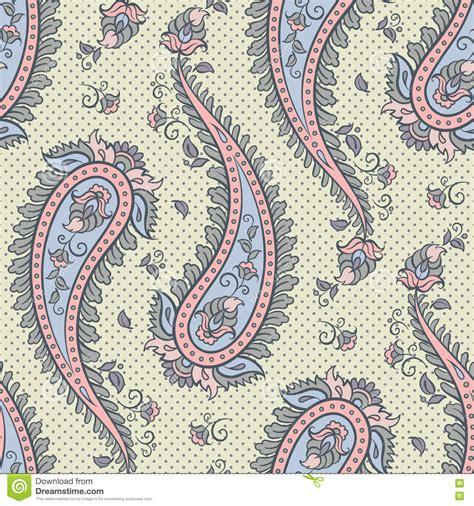 Seamless Pattern Paisley Ornamental Background Design For Fabric In
