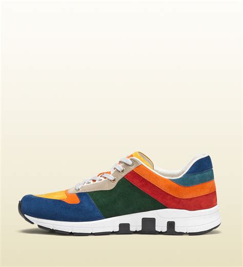 Gucci Multicolor Suede Lace Up Sneaker For Men Lyst