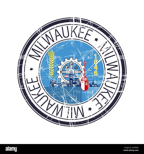 City Of Milwaukee Wisconsin Vector Stamp Stock Vector Image And Art Alamy