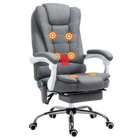 vinsetto 6 point massage office chair computer swivel rolling task chair with retractable