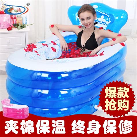 Size 1609075cmwith Hand Pumpinflatable Bathtubthickening Adult Tub