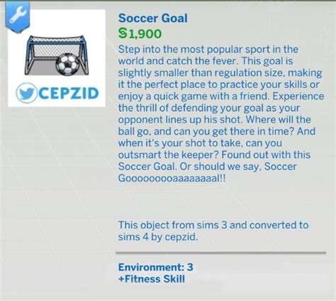 The Sims 4 Functional Soccer Goal By Cepzid