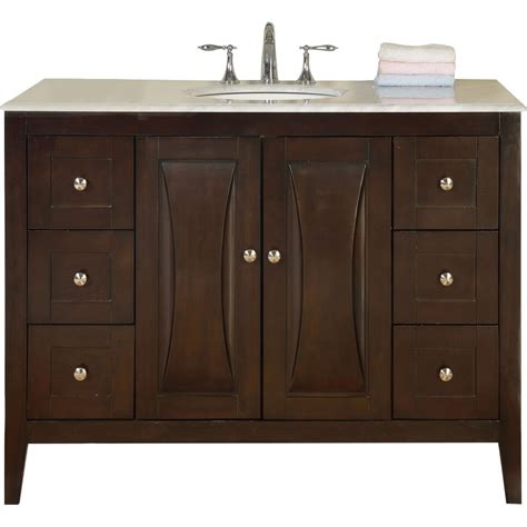 Rustic bathroom vanities are primarily made from solid hardwood, and feature intricate molding, carved. Silkroad Exclusive 48" Single Sink Cabinet Bathroom Vanity ...