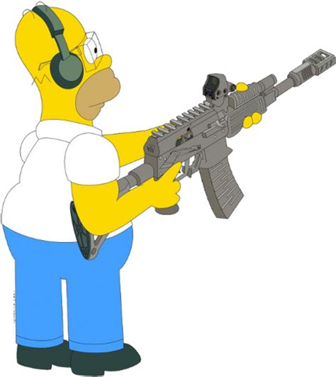 Homer Simpson Homer Simpsons With Gun 534x600 Png Clipart Download