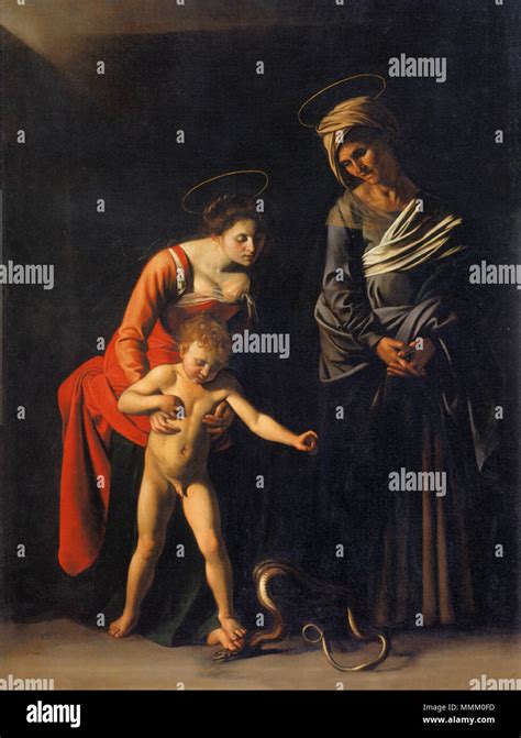 English Madonna With The Serpent 1606 CaravaggioSerpent Stock Photo
