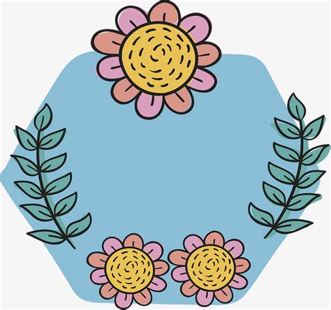 Download Lovely Hexagon Flower Border, Hexagon Vector, Flower ...