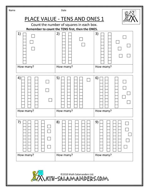 Place Value For First Graders Worksheets
