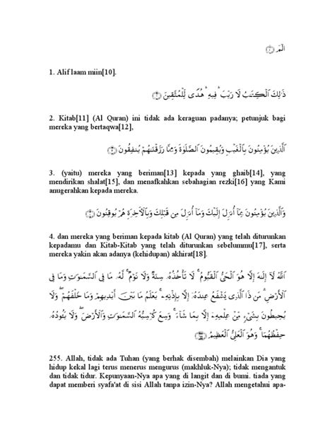 It consists of 286 verses (āyāt), 6,201 words and 25,500 letters. Surat Al Baqarah Ayat 285 Dan 286 Latin - Kumpulan Surat ...