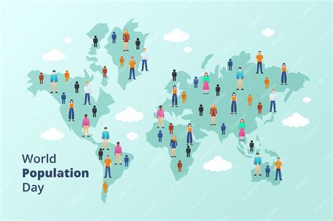 Free Vector Gradient World Population Day Background With People And