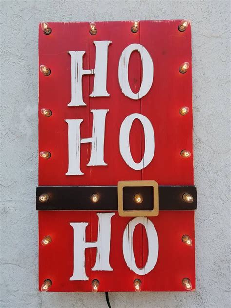 Ho Ho Ho Lighted Sign Etsy