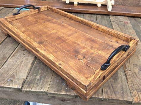 Rustic Wooden Serving Tray Made From Reclaimed Pallet Wood By