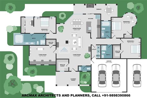 4BHK Luxury Villa Design Floor Plans Type-1 | Arcmaxarchitect