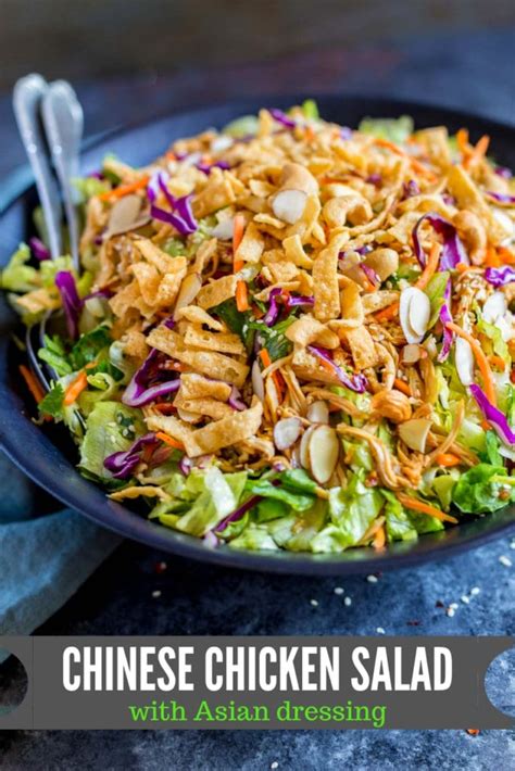 Delicious and easy chinese chicken salad recipe is a healthy low fat recipe too! Chinese Chicken Salad With Asian Dressing Confetti Bliss