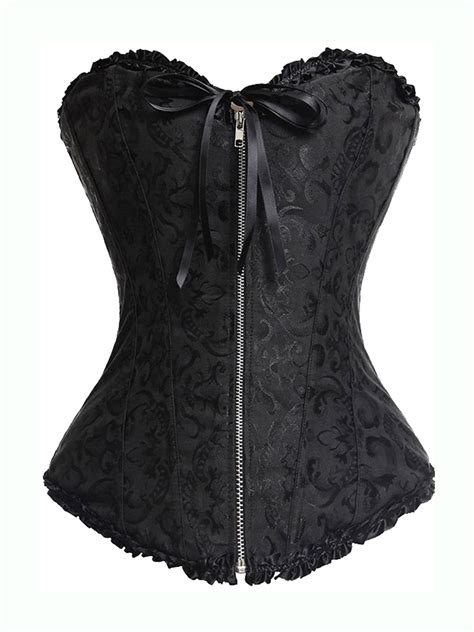 Miss Moly Miss Moly Brocade Overbust Corset For Women Plus Size Corset Top With Zipper Sexy